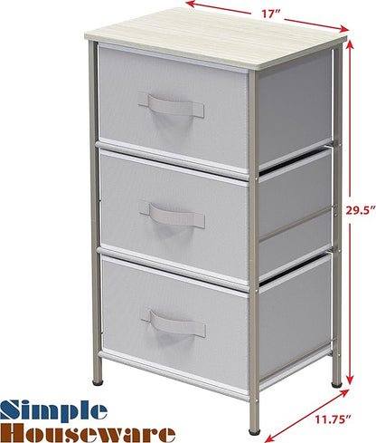 Simple Houseware 3 Drawer Nightstand Dresser - Image 3