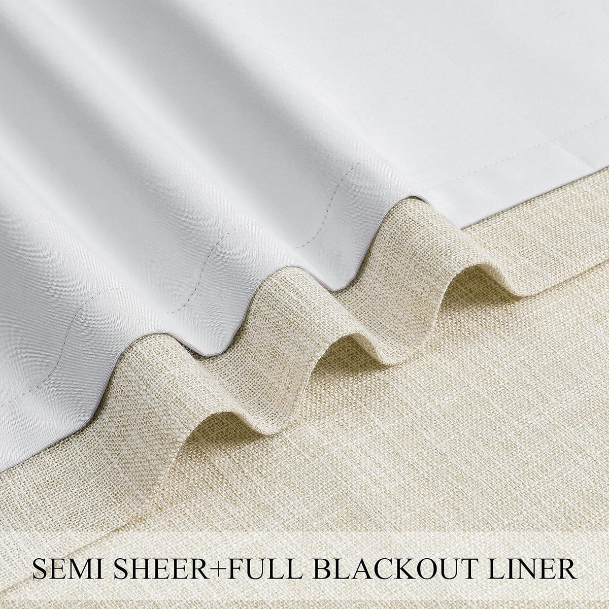 Central Park Sand Pinch Pleat Blackout Curtain Panel with Hooks, 40"x102"x2 | with Full Blackout Liner, Linen Textured, Energy Efficient, Noise Reducing, Window Treatment Drape, Living Room Bedroom
