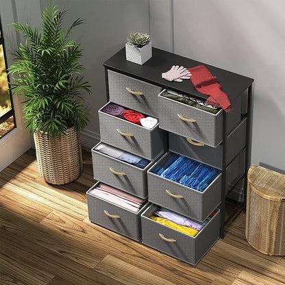 SIMPLE HOUSEWARE 8 Drawer Wide Dresser Tall Storage Tower, Dark Grey - Image 9