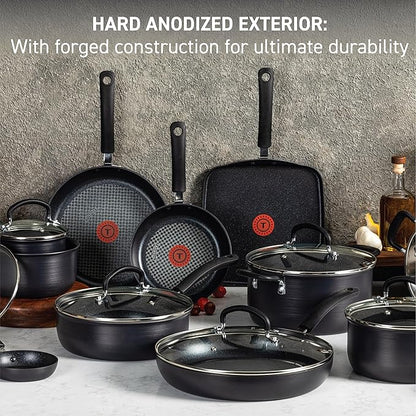 T-fal Ultimate Hard Anodized Nonstick Cookware Set 14 Piece, Oven Broiler Safe - Image 3