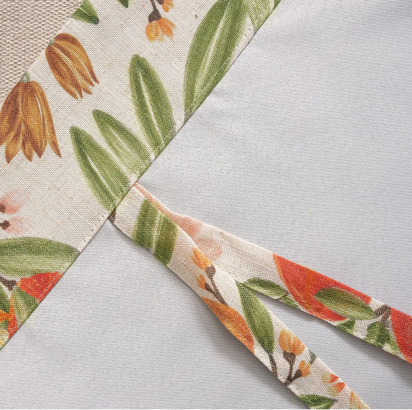DriftAway Orange Harvest Double Layer Linen Blackout Tie Up Curtains Thermal Insulated Lined Balloon Roman Shade for Bathroom Cafe Autumn Fall Printed Vintage 25 Inch by 47 Inch Orange Coral Gold