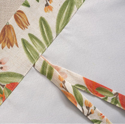 DriftAway Orange Harvest Double Layer Linen Blackout Tie Up Curtains Thermal Insulated Lined Balloon Roman Shade for Bathroom Cafe Autumn Fall Printed Vintage 25 Inch by 47 Inch Orange Coral Gold