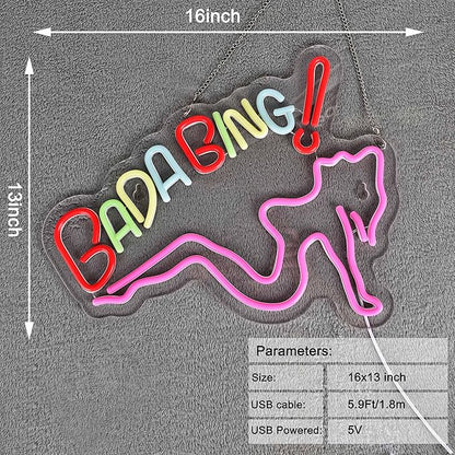 ZODZ Bada Bing Neon Sign for Wall Décor Sopranos Merch Girls Dimmable LED Neon - Image 4