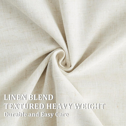Vision Home Natural Pinch Pleated Full Blackout Curtains Linen Blended Room Darkening Window Curtains 120 inch for Living Room Bedroom Thermal Insulated Pinch Pleat Drapes with Hooks 10ft 40"Wx120"Lx2